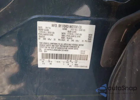 2016 Ford Edge Sel from USA, damaged, VIN 2FMPK3J84GBC51459